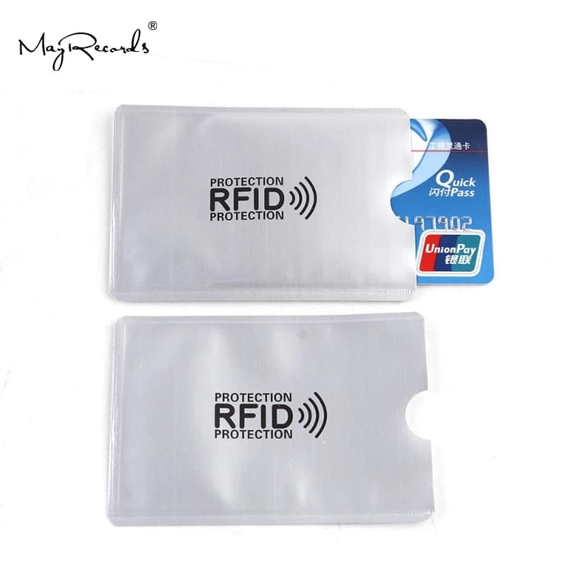 Picture of Foil Anti-Demagnetisation Cover RFID Shielding Bag NFC Credit Card Anti-Theft Brush ID Card Protector  
