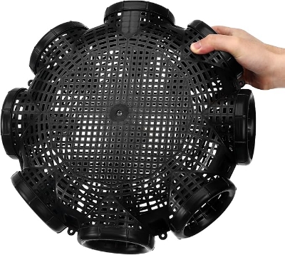 Picture of Holes Catch Mixed Fish Trap Crayfish Catcher Outdoor Fishing Net Cage Plastic Fish Trap Cage Easy to Install Black  