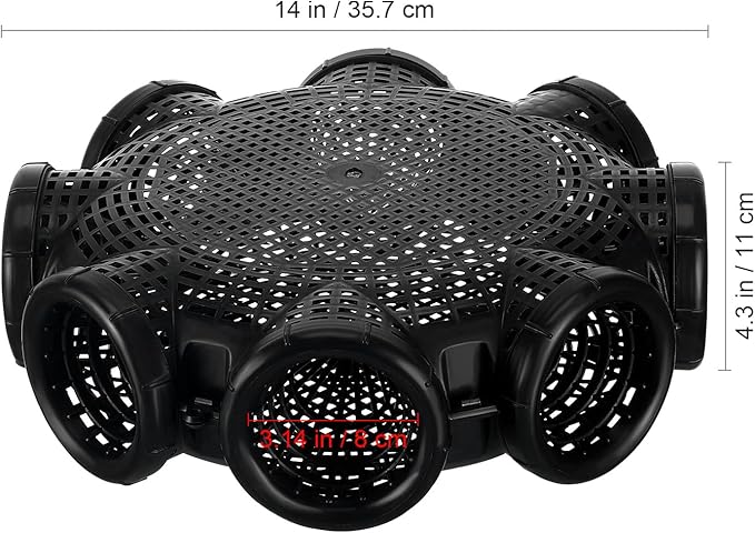 Picture of Holes Catch Mixed Fish Trap Crayfish Catcher Outdoor Fishing Net Cage Plastic Fish Trap Cage Easy to Install Black  