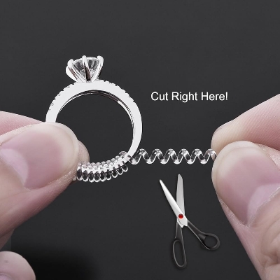 Picture of New Simple Spiral Based Ring Tools Spring Coil Ring Size Adjustment Guard Tightener Reducer Resizing Tool For Jewelry Accessories  