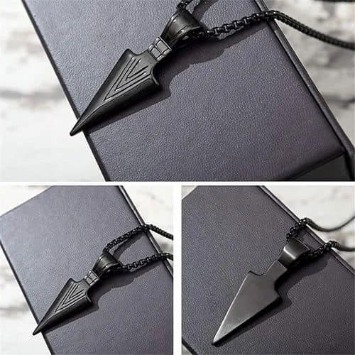 Picture of Black Color  Breathing Necklace Metal Chain for Men Black 