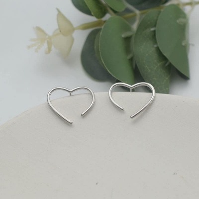 Picture of Trendy Fashionable Korean Elegant Cute Rhinestone Love Pearl Stud Earrings for Girls Silver Adjustable