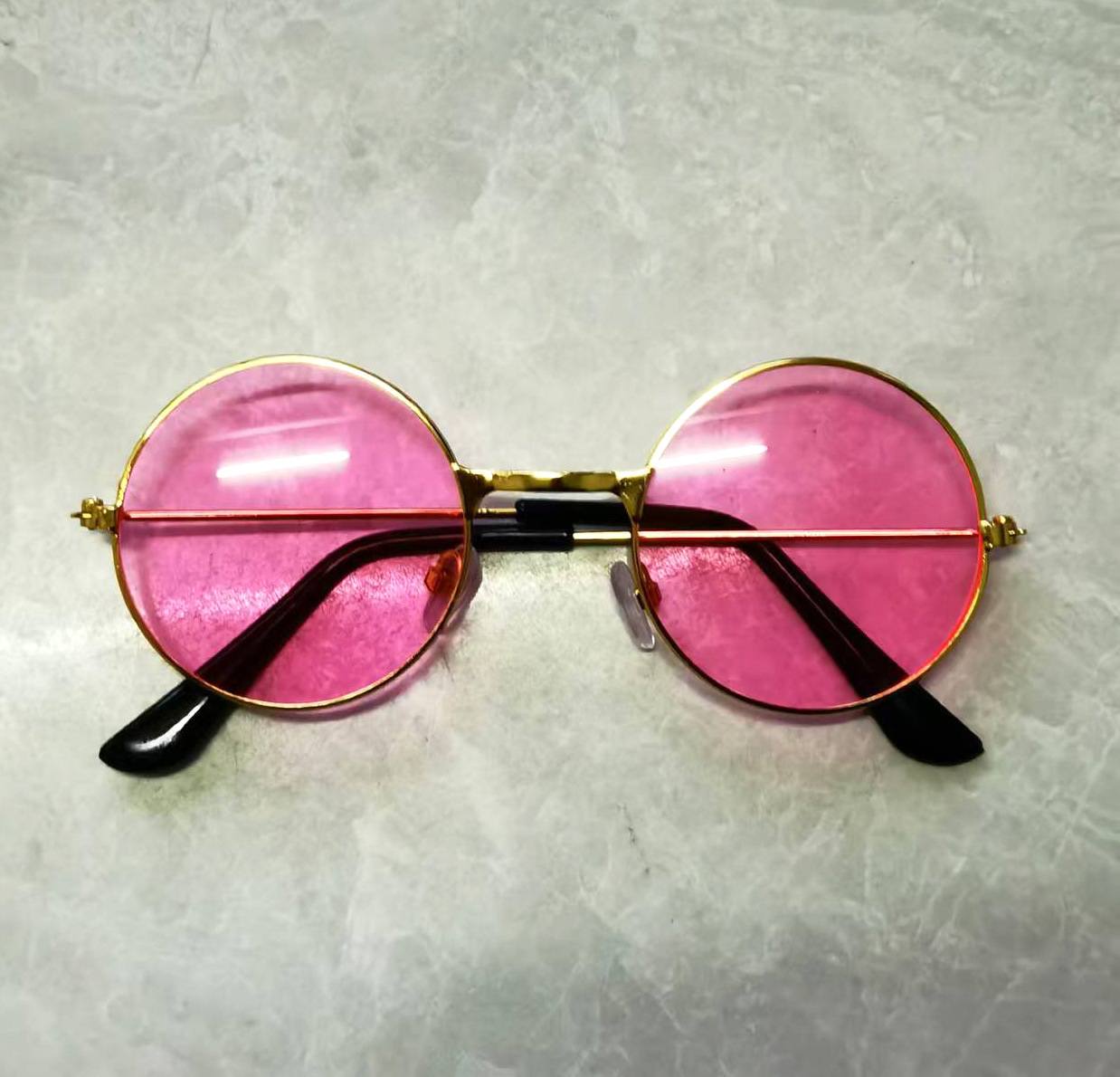 Picture of Trendy 70s Style Pink Sunglasses  Lightweight & Comfortable Eyewear for a Groovy Vibe Light pink 