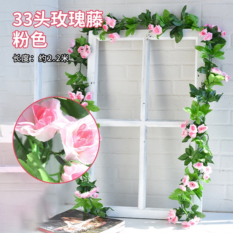 Picture of Charming Cottagecore: Artificial Floral Letter M with Pink Roses & Leaves Pink 