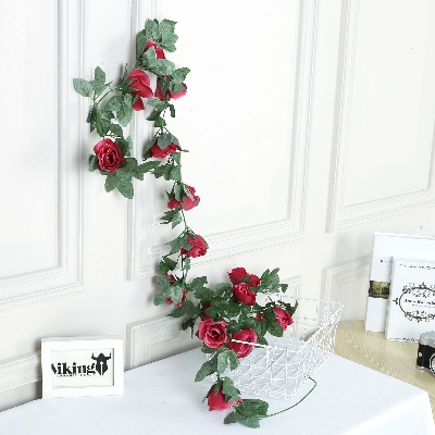Picture of Blossoming Beauty: Artificial Red Rose & Greenery Monogram Letter Red 