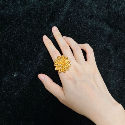 Picture of colour guarantee gold plated finger Ring for women Gold 