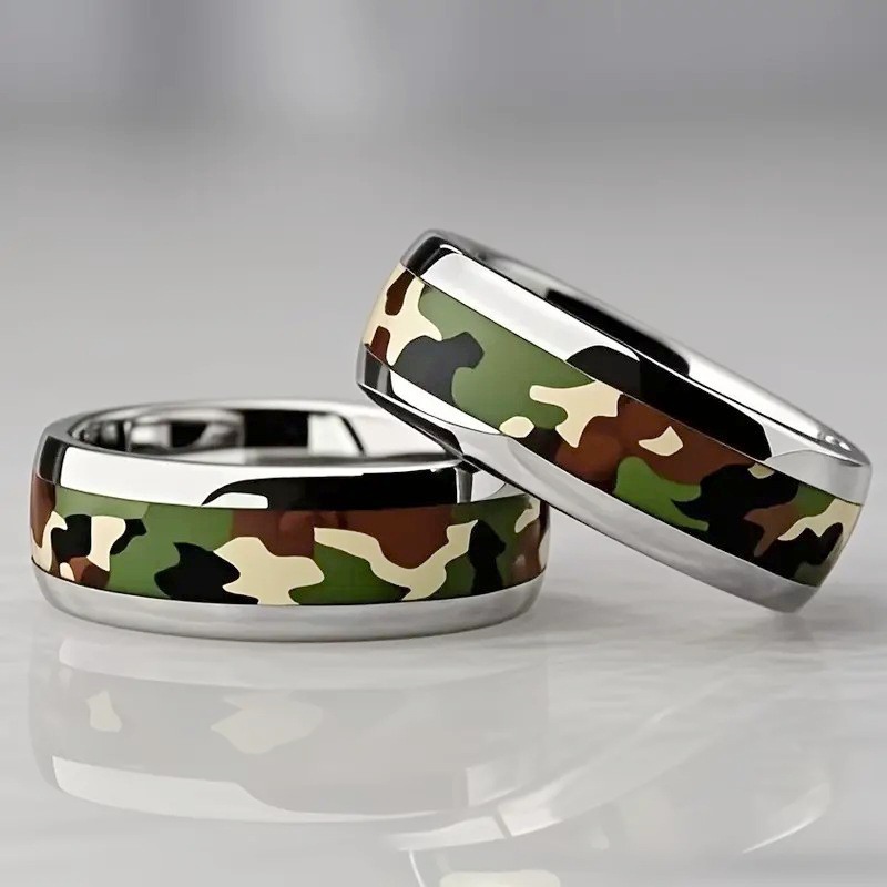 Picture of steel Finger Ring for Men - Black Multicolor 