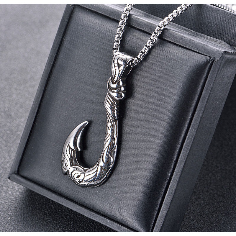 Picture of Highly Sustainable - Trendy Simple Stainless Steel Chain Jewellery Gift For Men - Durabilty Assured - Well Inspired & Crafted Fish Hook Silver 