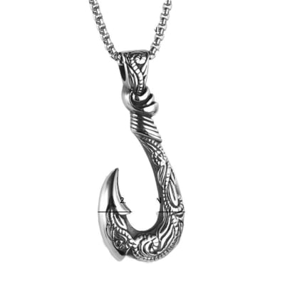 Picture of Highly Sustainable - Trendy Simple Stainless Steel Chain Jewellery Gift For Men - Durabilty Assured - Well Inspired & Crafted Fish Hook Silver 