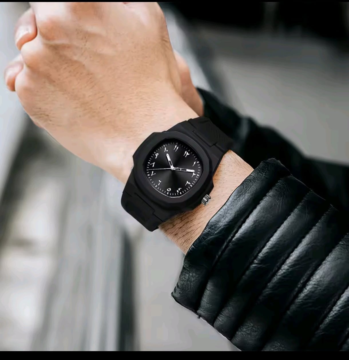 Picture of 2025 New Arabic Aura Watch Black Modern Design Black 