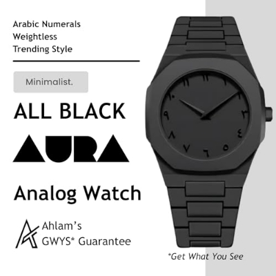 Picture of Aura Men’s Matte Black Analog Watch With Arabic Numerals  
