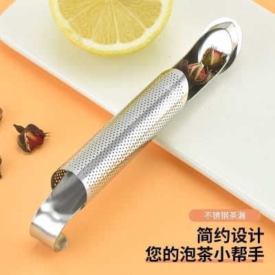 Picture of Green Tea Strainer Stainless Steel Tea Infuser Hanging Pipe Design Silver 