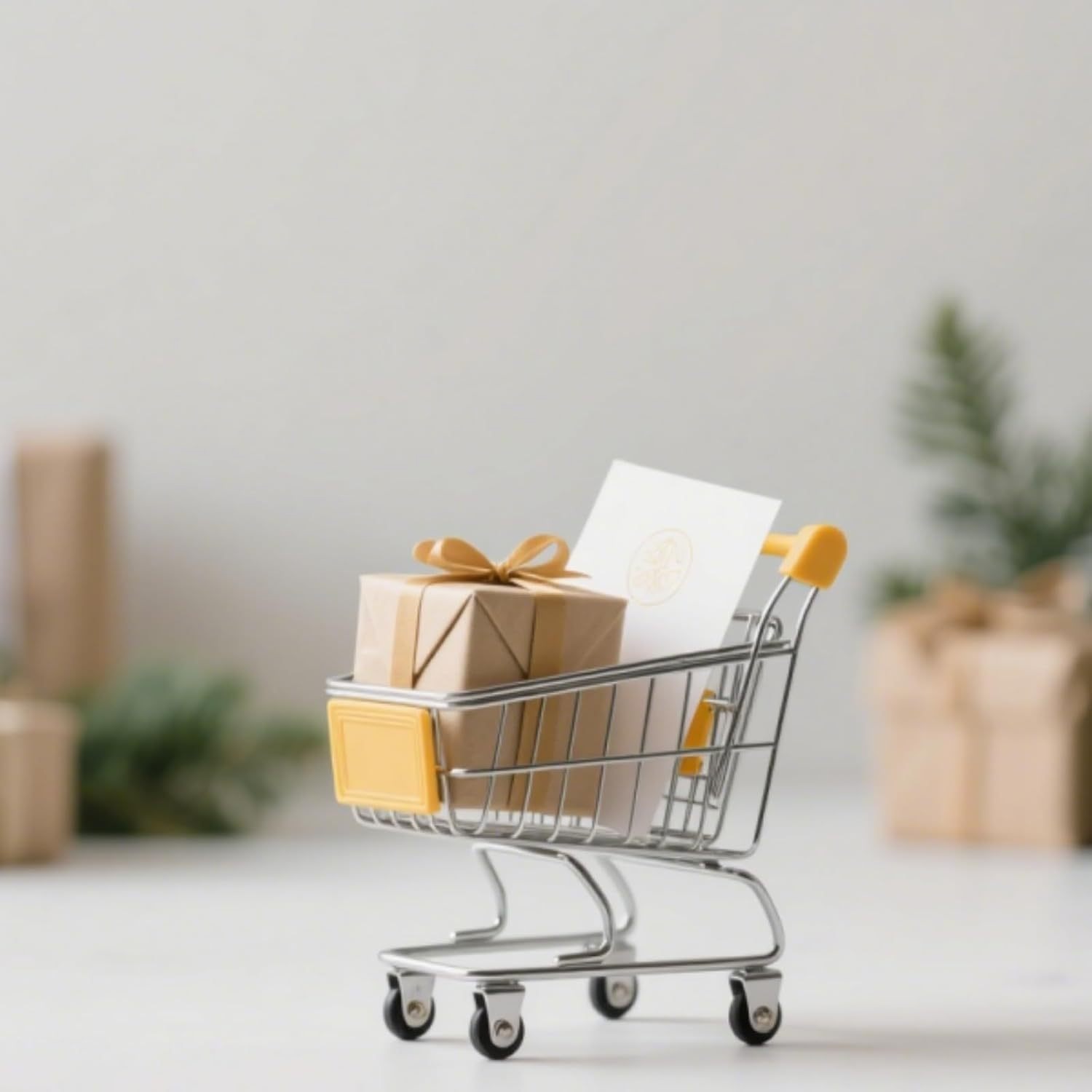 Picture of Mini Supermarket Handcart, Shopping Trolley Toy Storage Container Toys Mini Carts Showpiece  