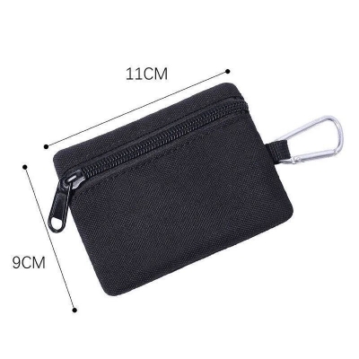 Picture of key bag zipper coin purse headphones storage card bag small wallet mini tools bag Black 