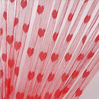 Picture of Love Heart Shaped Net Curtain/Porda -  Porda pink Red Purple  