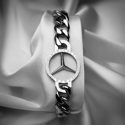 Picture of Silver Fashion Man Jewelry Chain Bracelets-Best Bracelets For Men Mercedes  
