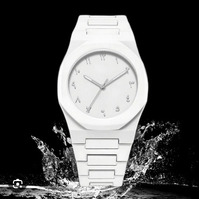 Picture of White Aura Watch Arabic Design Quartz Movement Unisex Wristwatch White 