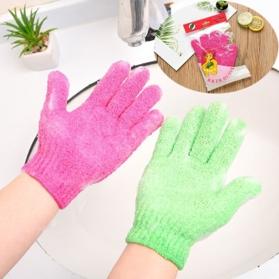Picture of 2pcs Bath Gloves For Peeling Exfoliating Mitt Glove For Shower Scrub Gloves Resistance Body Massage Sponge Wash Skin Exfoliator  