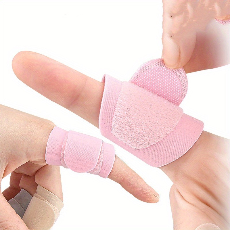 Picture of Men Women Adjustable Finger Splint Brace Thumb Protector Guard Sleeve Finger Straightening Corrector Finger Tape Elastic Finger Sleeve Support Tennis Sports Multicolor 