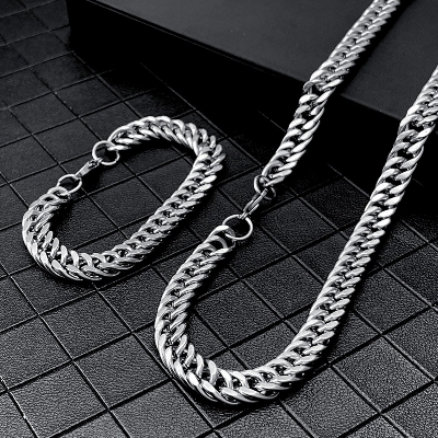 Picture of Stainless Steel Silver Chain Necklace For Men  