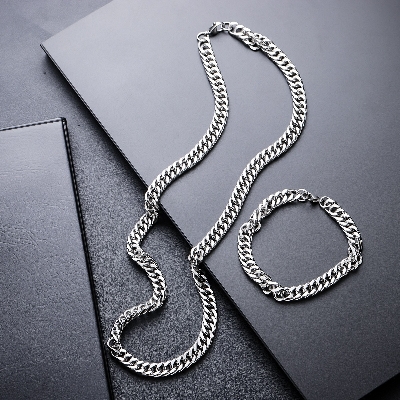 Picture of Stainless Steel Silver Chain Necklace For Men  