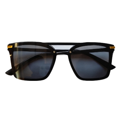 Picture of Stylish Double Bridge Sunglasses - UV Protected Black 