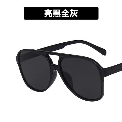 Picture of Vintage Double Bridge Pilot Sunglasses for Men Black 