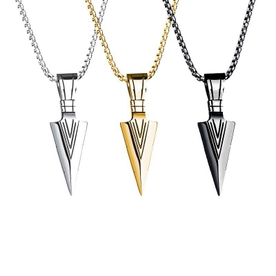 Picture of Fashion Men Matching Arrow Pendant Necklace  