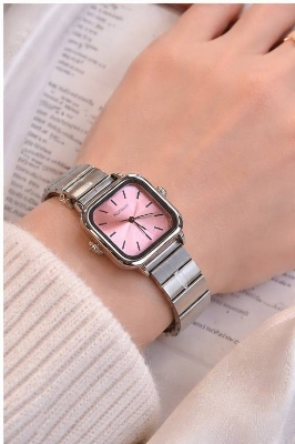 Picture of Square sunlight Pattern Watch for Women Fashion Stainless Steel Band Watch Waterproof Ladies Quartz Watch Reloj  