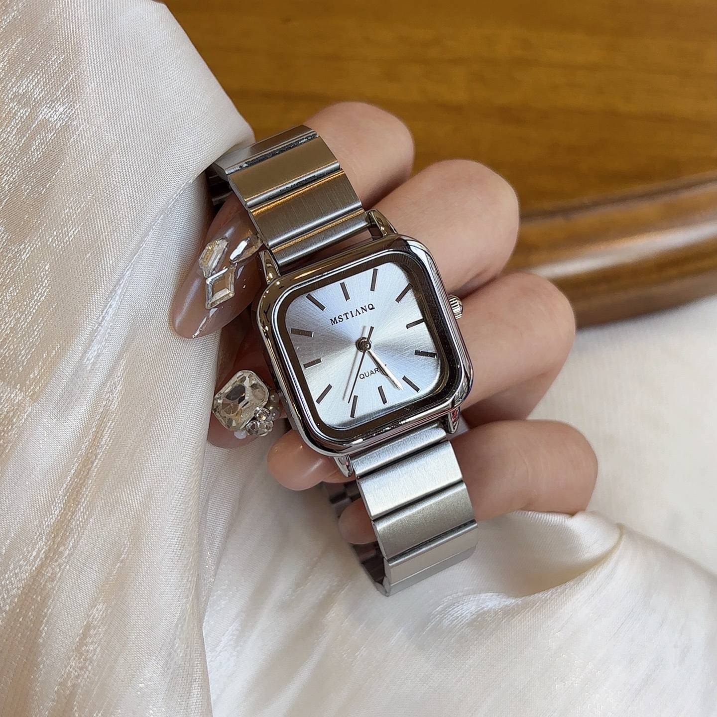 Picture of Square sunlight Pattern Watch for Women Fashion Stainless Steel Band Watch Waterproof Ladies Quartz Watch Reloj  