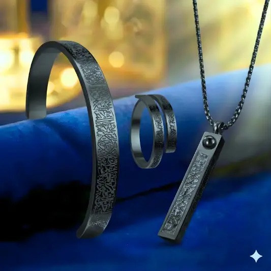 Picture of Premium Gold Pendant Chain Ring Bracelet Combo  