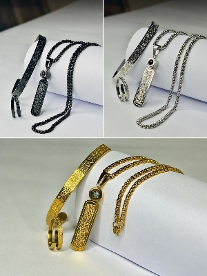 Picture of Luxury Stainless Steel Islamic 3PCS Set for Men  