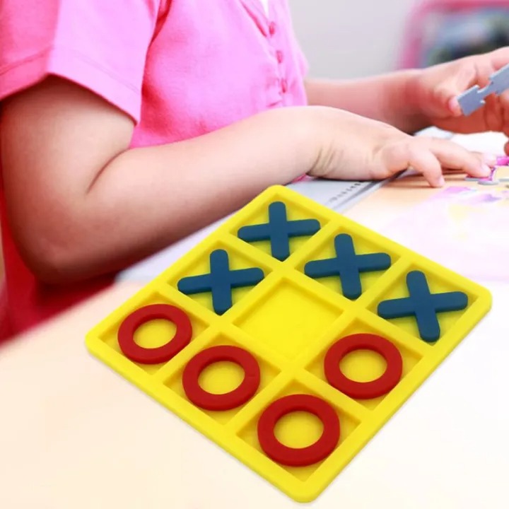 Picture of OOTDTY Tic Tac Toe Cognitive Learning Educational OX Chess Board Game Any Color. Multicolor 