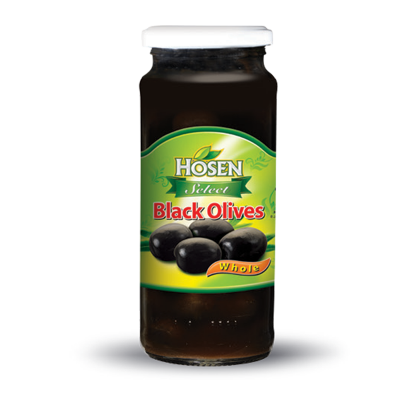 Picture of Hosen Select Black Olives Pitted 345gm