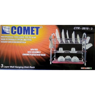Picture of Comet 3 Layer Wall Hanging Dish Rack Multicolor