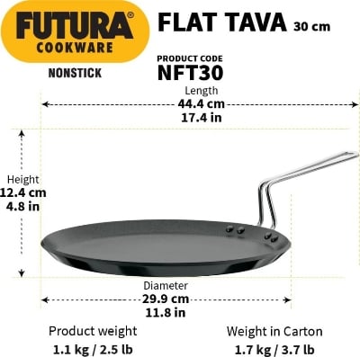 Picture of Futura Nonstick Flat Tava 30 cm, 4.88 mm Black