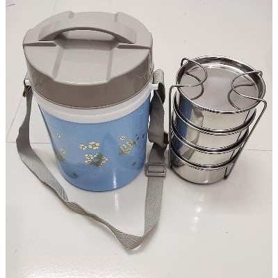 Picture of Kiam Monalisa Steel Hot Tiffin Carrier Lunch Pot - Box - Tiffin Box For Office Multicolor