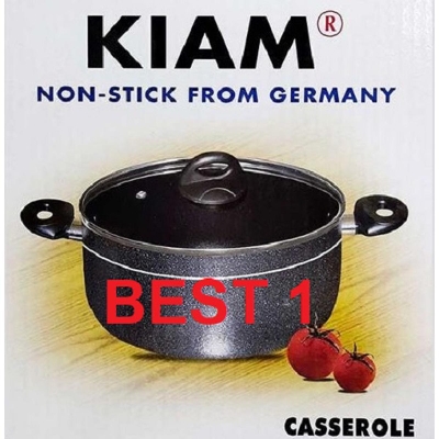 Picture of Kiam Non Stick Casserole (Sauce Pan) With Glass Lid 32CM Multicolor