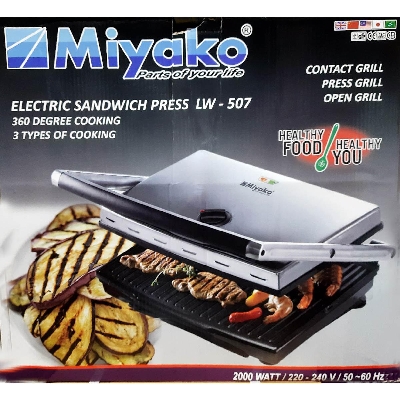 Picture of Miyako Electric Sandwich Press Contact Grill, Grill Sub Sandwich Maker (2000 Watt) SW-507 / LW-507 Multicolor