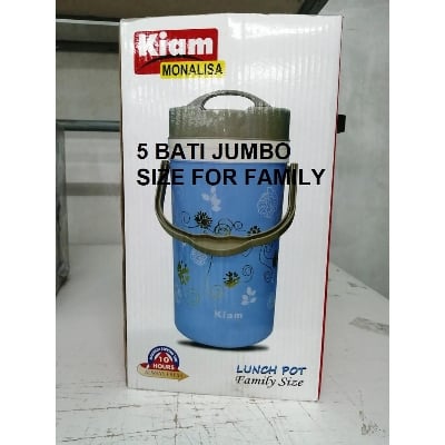 Picture of Kiam Monalisa Steel Hot Tiffin Carrier Lunch Pot (5 SS Pot and 1 Plastic Pot) Multicolor5