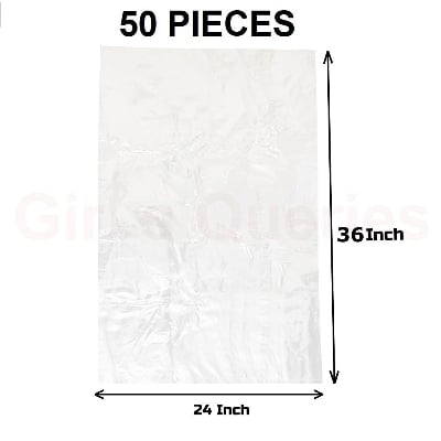 Picture of Clear (36" X24") 50PCS Trash Bag / Poly Bag / Garbage Bag / Moyla Felar Bag / Polibag CLEAR