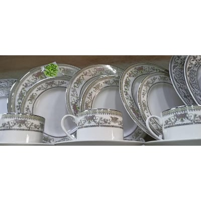 Picture of 32 pieces Ariane Brand dinner set for gift and home decoration- 6 Dinner Plates, 6 Half Plates, 1 Rice Dish, 1 Curry serving bowl, 6 Soup Bowl, 6+6 coffee cup + saucer Multicolor213
