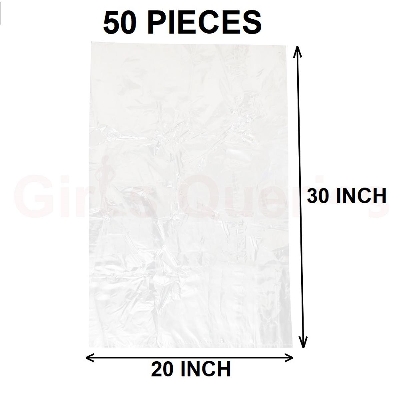 Picture of Clear (30" X20") 50PCS Trash Bag / Poly Bag / Garbage Bag / Moyla Felar Bag / Polibag Multicolor