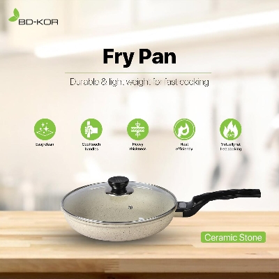 Picture of BD-KOR FRY PAN (26 CM) Non-Stick Premium Marble Coating with Glass Lid Elegant