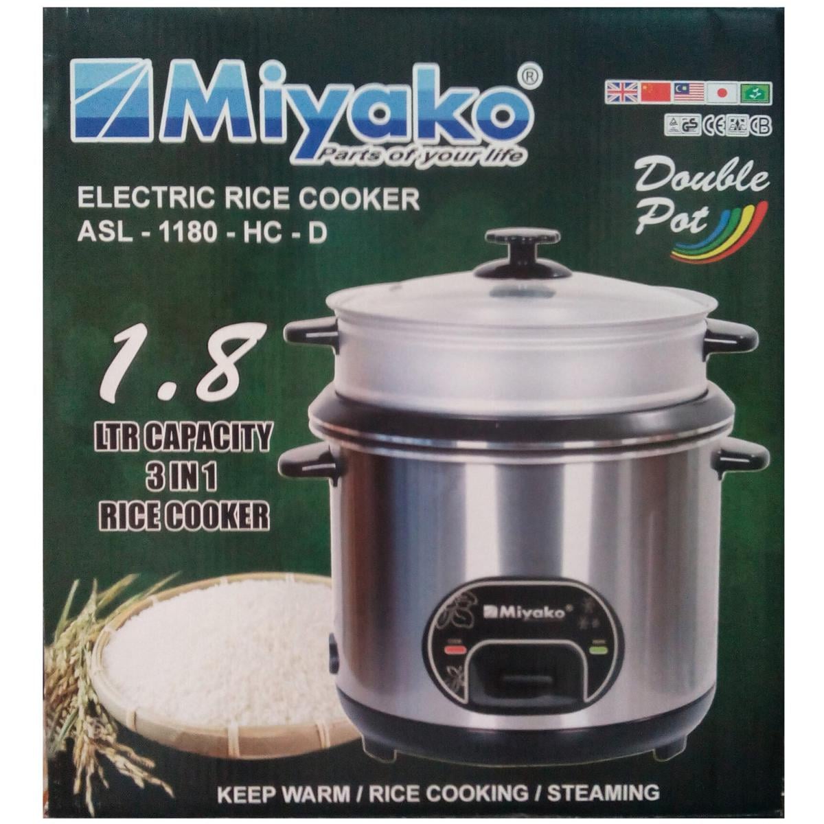 Picture of Miyako 1.8 LTR Double Pot Rice Cooker ASL-1180 Multicolor
