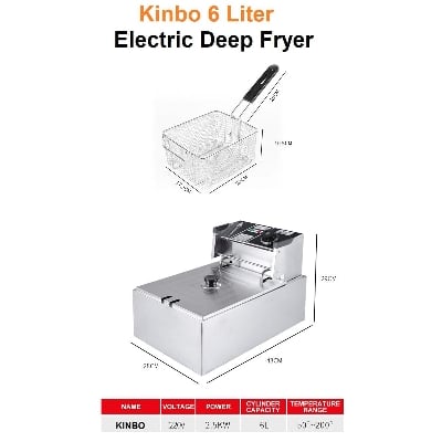 Picture of Kinbo 6 Liter Electric Deep Fryer 1 Tank 1 Basket HEF-81 Multicolor