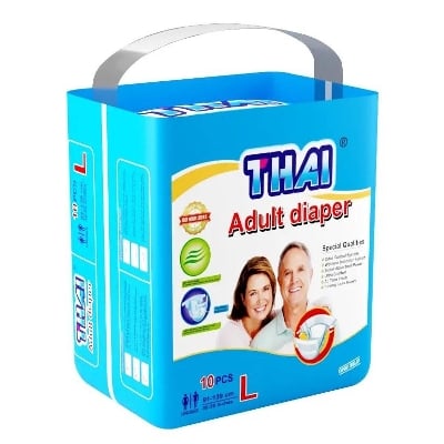 Picture of Thai Adult Diaper Size-L 10PCS (91-139CM) (36-55 Inches) Multicolor