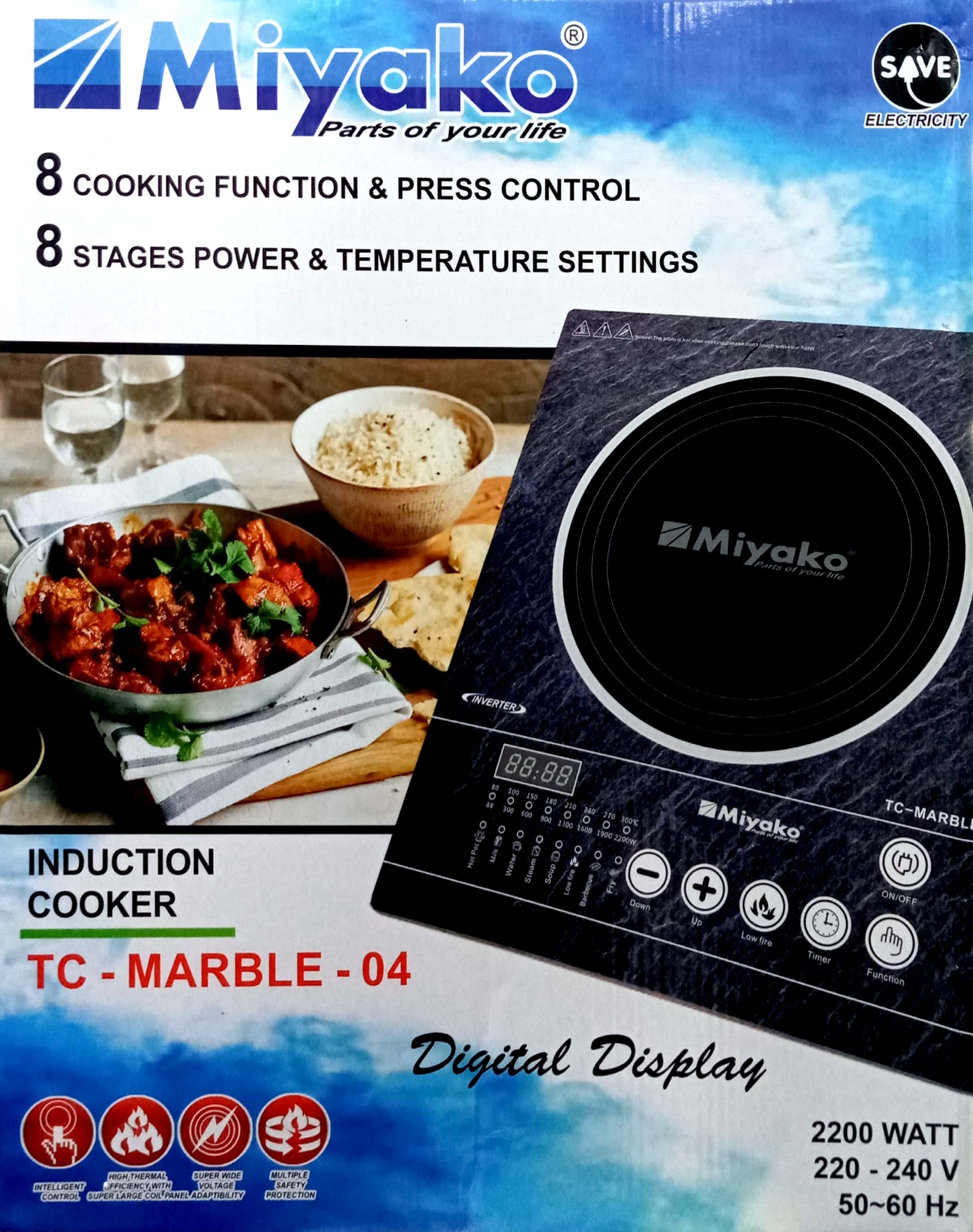 Picture of Miyako Induction Cooker TC-MARBLE05 / MARBLE04 (INVERTER) FREE COOKING POT Mixed