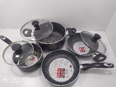 Picture of Prestiege / MGC 7 Pcs Induction Cookware Set For Superior Release -1Pc Casserol, 1Pc Fry pan, 1Pc Karai, 1Pc Milk pan and 3 lids Gift And Home Use Multicolor