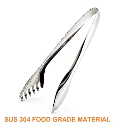 Picture of Stainless Steel Cooking Tong Clip Clamp Accessories Salad Serving Bbq Tools (SUS 304 food grade material) Silver